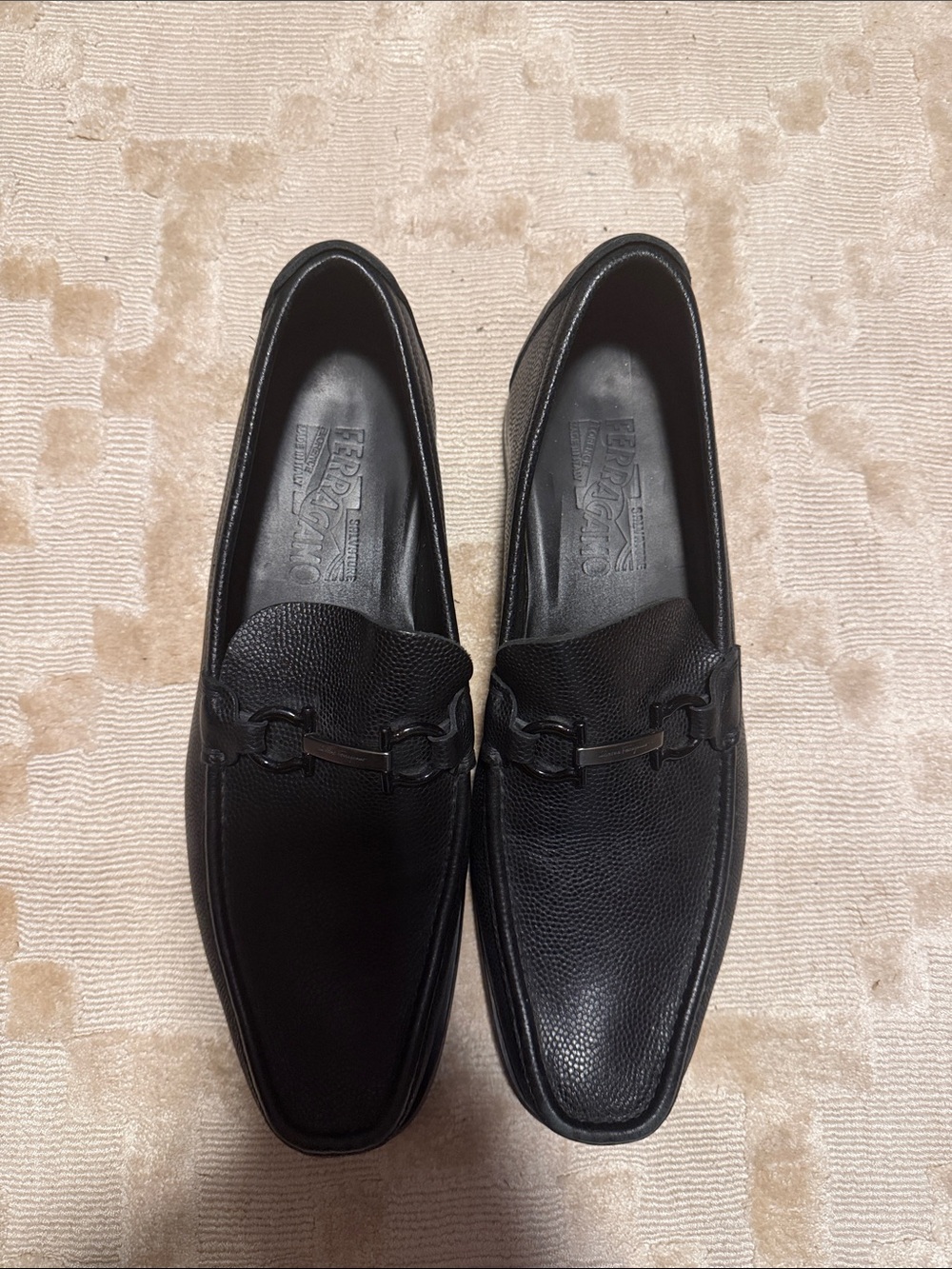Salvatore Ferragamo Black Leather Loafers